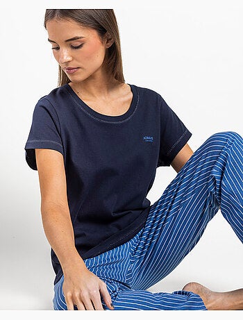 ADMAS CLASSIC Pijama Manga Corta Classic Stripe para Mujer