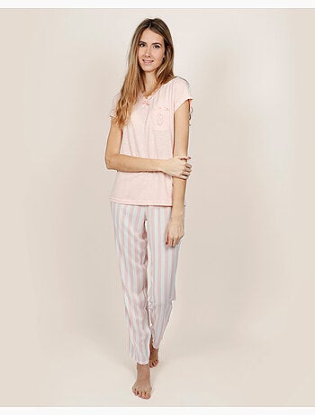 ADMAS CLASSIC Pijama Manga Corta Classic Stripes para Mujer