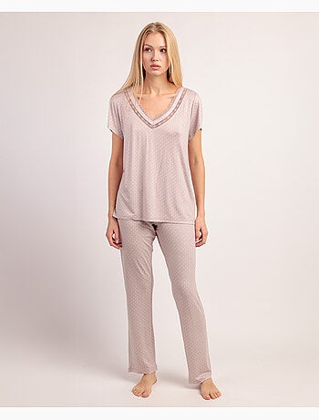 ADMAS CLASSIC Pijama Manga Corta Dots Lace para Mujer
