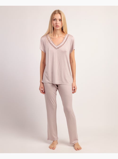 ADMAS CLASSIC Pijama Manga Corta Dots Lace para Mujer - Kiabi