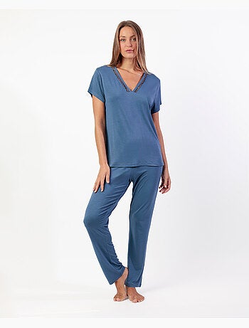 ADMAS CLASSIC Pijama Manga Corta Guipur Fresh Air para Mujer