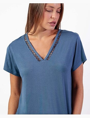 ADMAS CLASSIC Pijama Manga Corta Guipur Fresh Air para Mujer