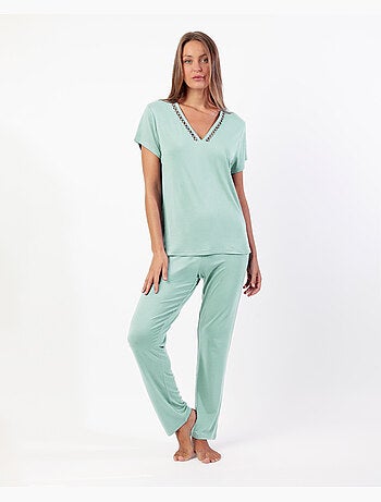 ADMAS CLASSIC Pijama Manga Corta Guipur Fresh Air para Mujer