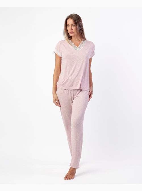 ADMAS CLASSIC Pijama Manga Corta Hearts para Mujer - Kiabi ADMAS CLASSIC Pijama Manga Corta Hearts para Mujer - Kiabi