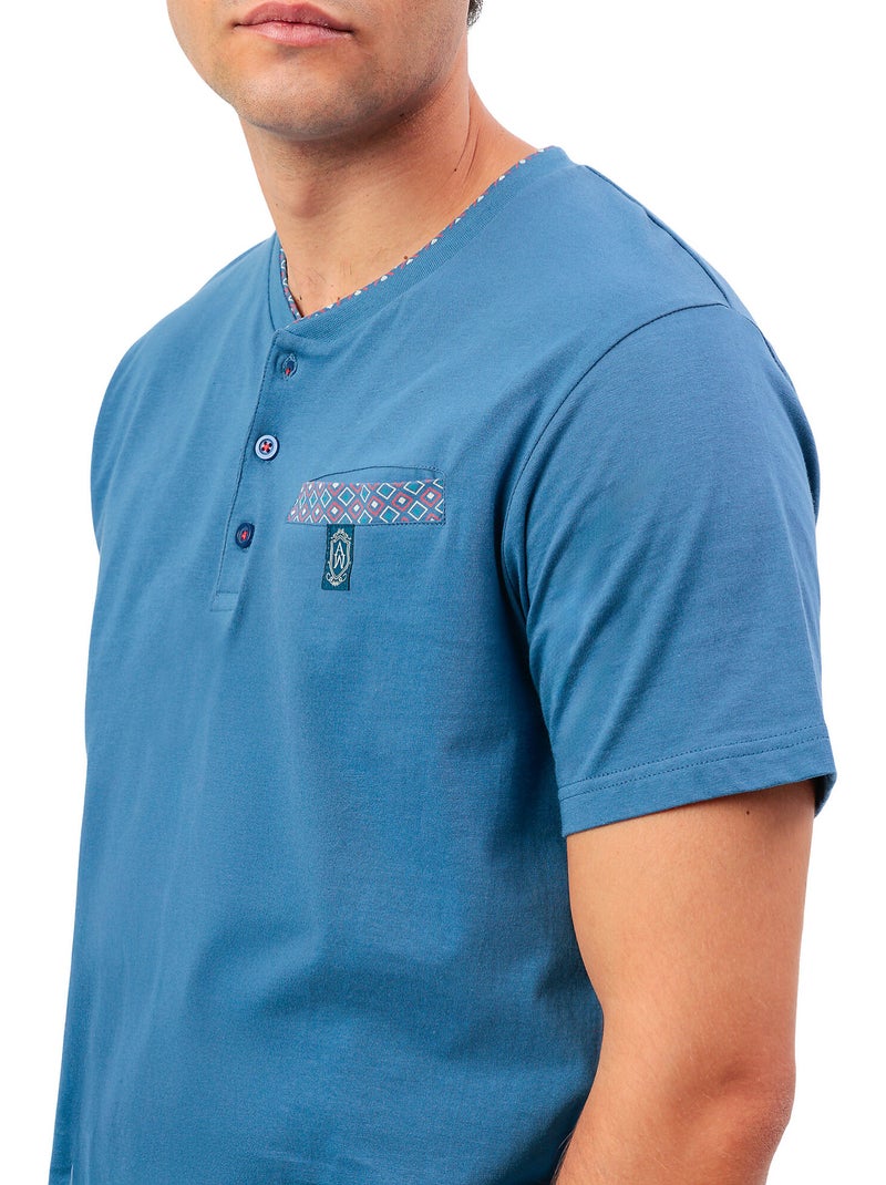 ADMAS CLASSIC Pijama Manga Corta Tapeta Sterling para Hombre Azul - Kiabi