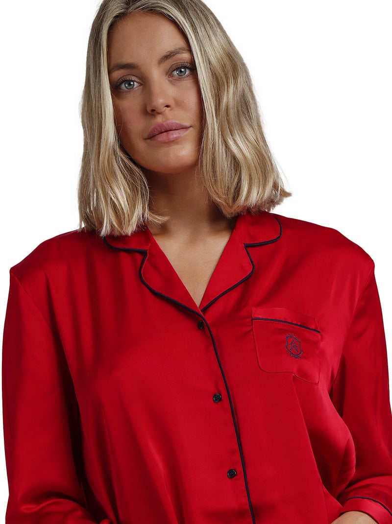 ADMAS CLASSIC Pijama Manga Larga Abierto Classic Christmas para Mujer Rojo - Kiabi