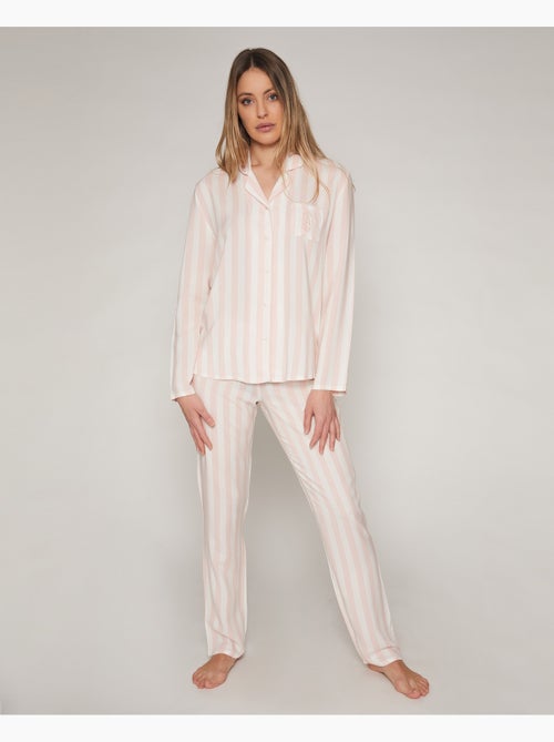 ADMAS CLASSIC Pijama Manga Larga Abierto Classic Stripes para Mujer - Kiabi ADMAS CLASSIC Pijama Manga Larga Abierto Classic Stripes para Mujer - Kiabi