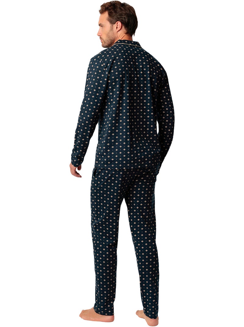 ADMAS CLASSIC Pijama Manga Larga Abierto Classic Tie para Hombre Azul marino - Kiabi
