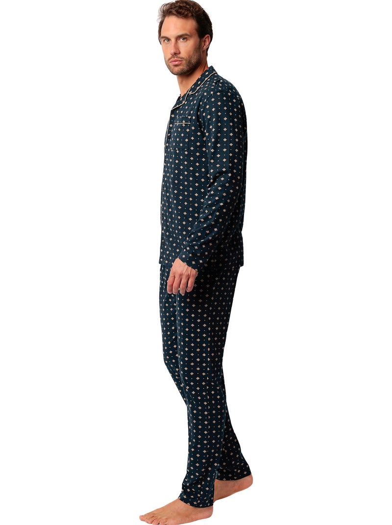 ADMAS CLASSIC Pijama Manga Larga Abierto Classic Tie para Hombre Azul marino - Kiabi