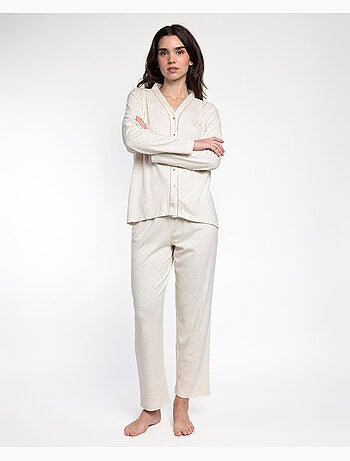 ADMAS CLASSIC Pijama Manga Larga Abierto Dots & Flowers para Mujer