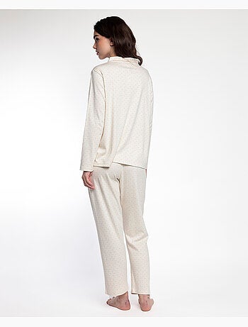ADMAS CLASSIC Pijama Manga Larga Abierto Dots & Flowers para Mujer