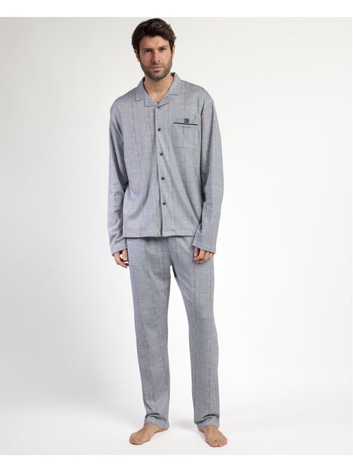 ADMAS CLASSIC Pijama Manga Larga Abierto Harris para Hombre - Kiabi ADMAS CLASSIC Pijama Manga Larga Abierto Harris para Hombre - Kiabi