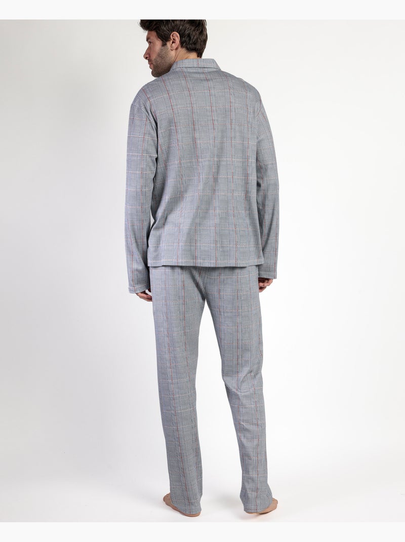 ADMAS CLASSIC Pijama Manga Larga Abierto Harris para Hombre Gris - Kiabi