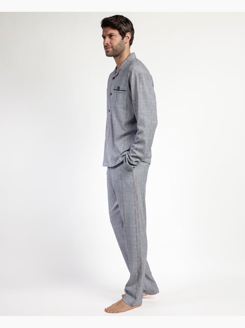 ADMAS CLASSIC Pijama Manga Larga Abierto Harris para Hombre - Kiabi ADMAS CLASSIC Pijama Manga Larga Abierto Harris para Hombre - Kiabi