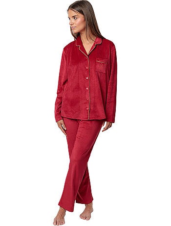 ADMAS CLASSIC Pijama Manga Larga Abierto Terciopelo Velvet Luxe para Mujer