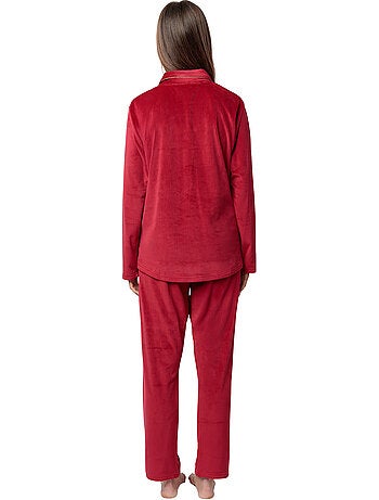 ADMAS CLASSIC Pijama Manga Larga Abierto Terciopelo Velvet Luxe para Mujer