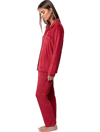 ADMAS CLASSIC Pijama Manga Larga Abierto Terciopelo Velvet Luxe para Mujer