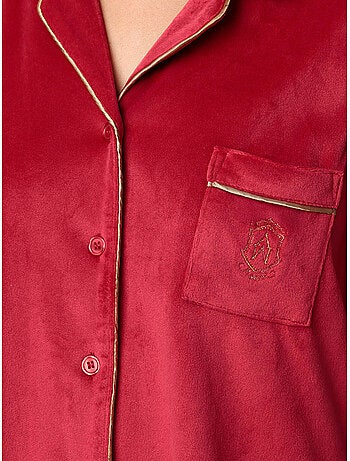 ADMAS CLASSIC Pijama Manga Larga Abierto Terciopelo Velvet Luxe para Mujer