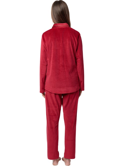 ADMAS CLASSIC Pijama Manga Larga Abierto Terciopelo Velvet Luxe para Mujer - Kiabi