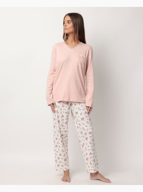 ADMAS CLASSIC Pijama Manga Larga Dots & Flowers para Mujer - Kiabi
