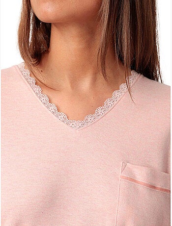 Admas classic pijama manga larga dots & flowers para mujer