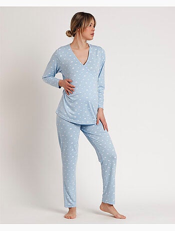 ADMAS CLASSIC Pijama Manga Larga Maternity Nubes para Mujer