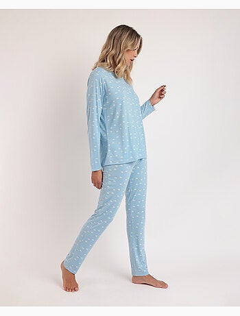 ADMAS CLASSIC Pijama Manga Larga Maternity Nubes Pico para Mujer