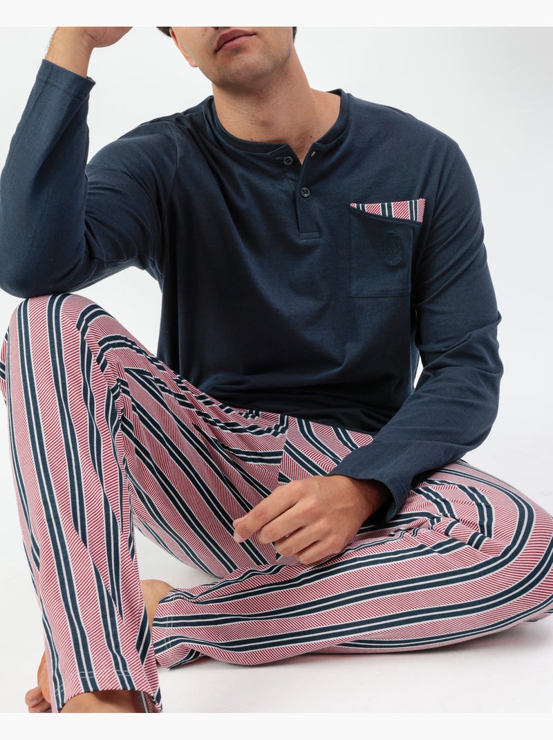 ADMAS CLASSIC Pijama Manga Larga Motion para Hombre Azul marino - Kiabi