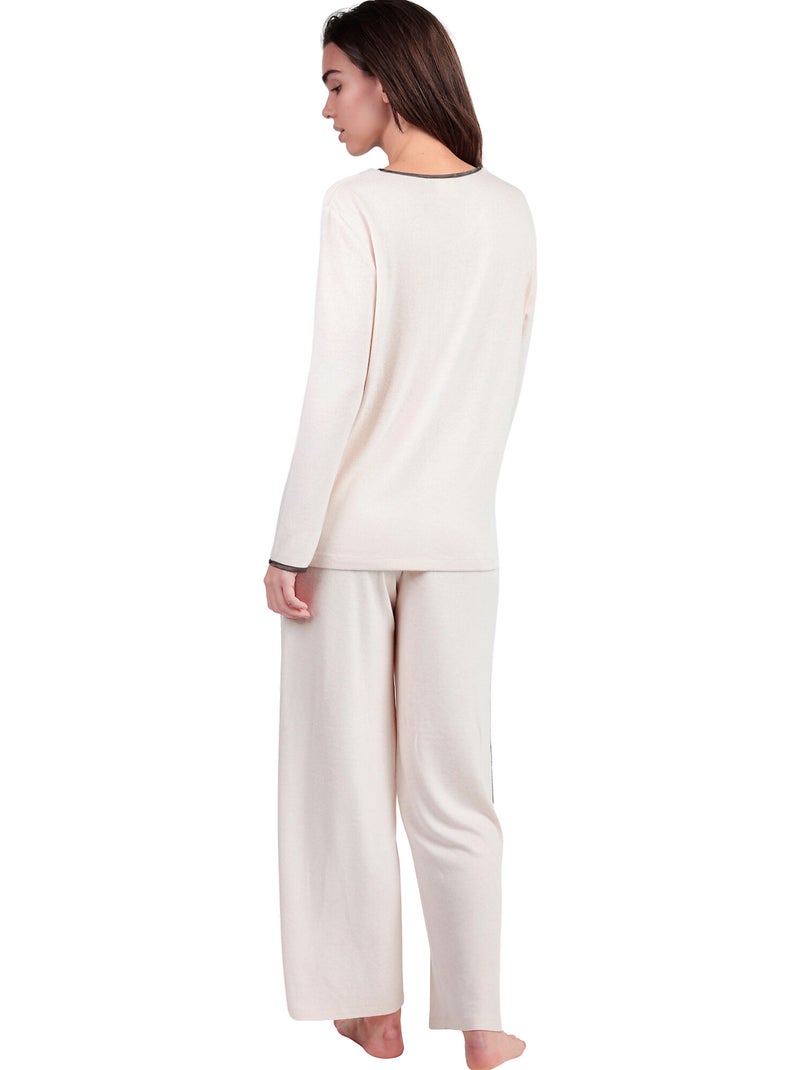 ADMAS CLASSIC Pijama Manga Larga Pico Elegant At Home para Mujer Beige - Kiabi