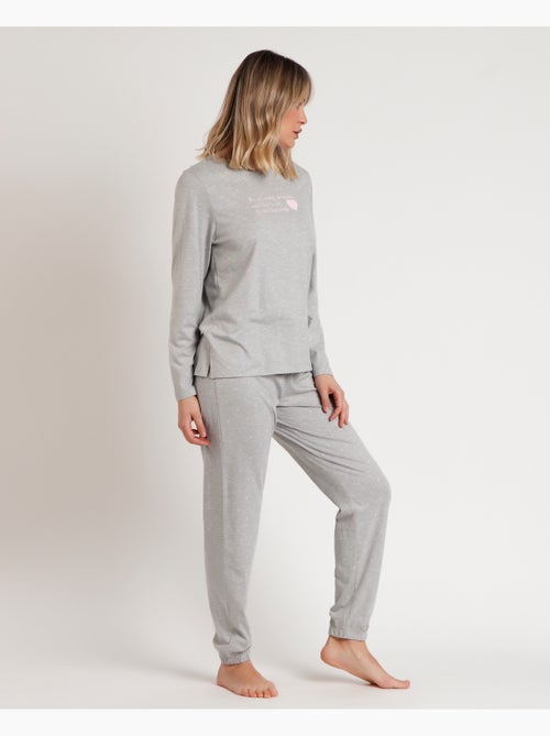 ADMAS CLASSIC Pijama Manga Larga Pink Hearts para Mujer - Kiabi ADMAS CLASSIC Pijama Manga Larga Pink Hearts para Mujer - Kiabi