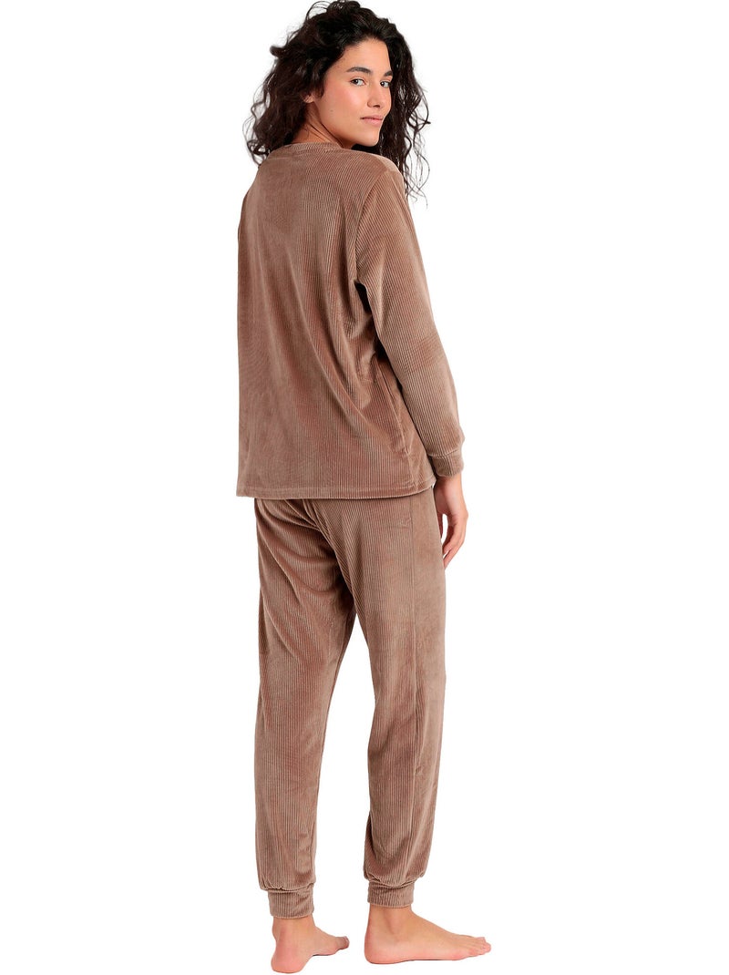 ADMAS CLASSIC Pijama Manga Larga Rayas Relax Home para Mujer Marrón chocolate - Kiabi