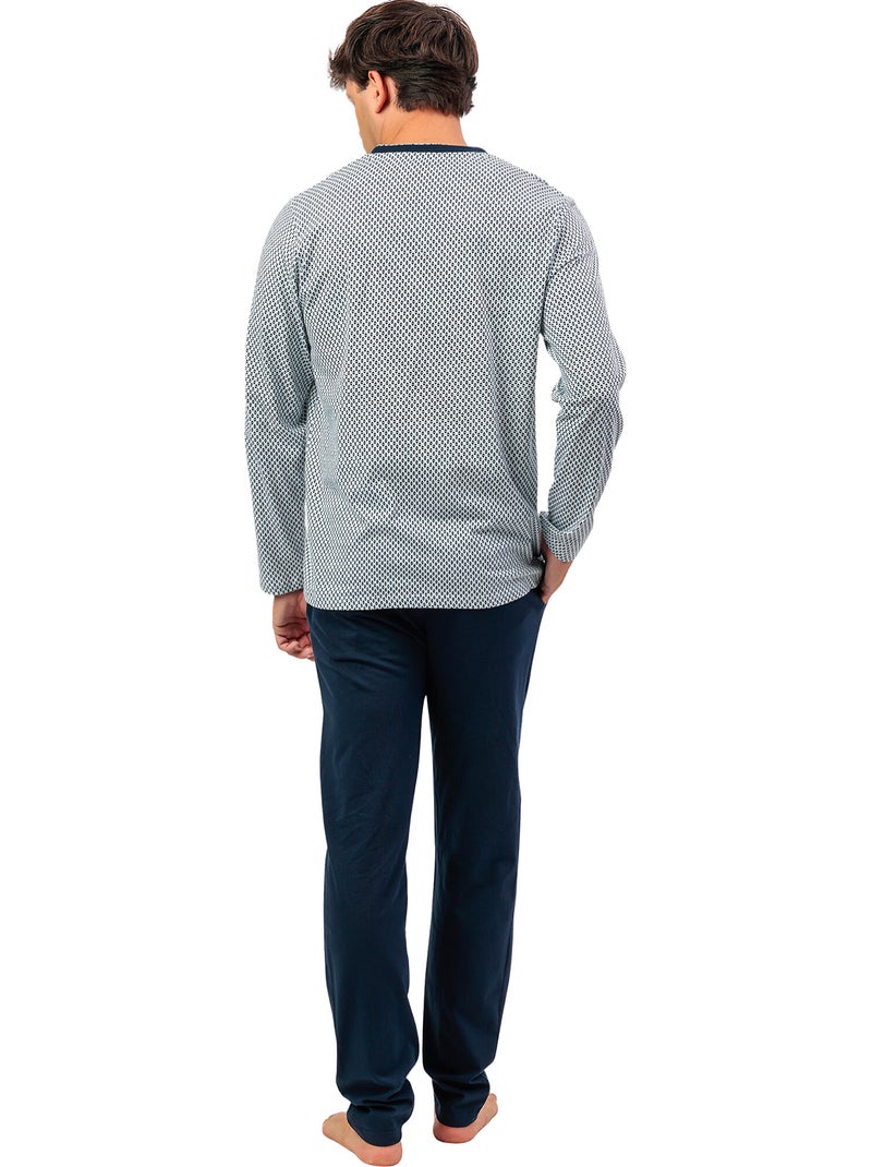 ADMAS CLASSIC Pijama Manga Larga Society para Hombre Azul - Kiabi