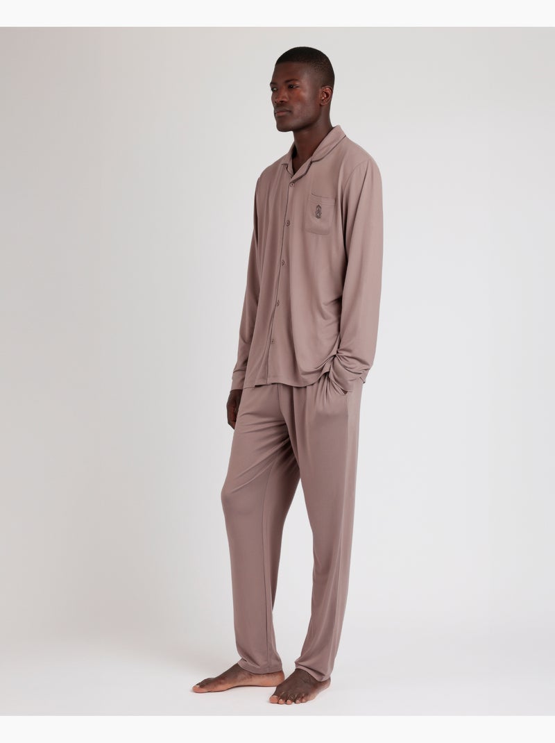 ADMAS CLASSIC Pijama Manga Larga Soft Sleep para Hombre Moca - Kiabi