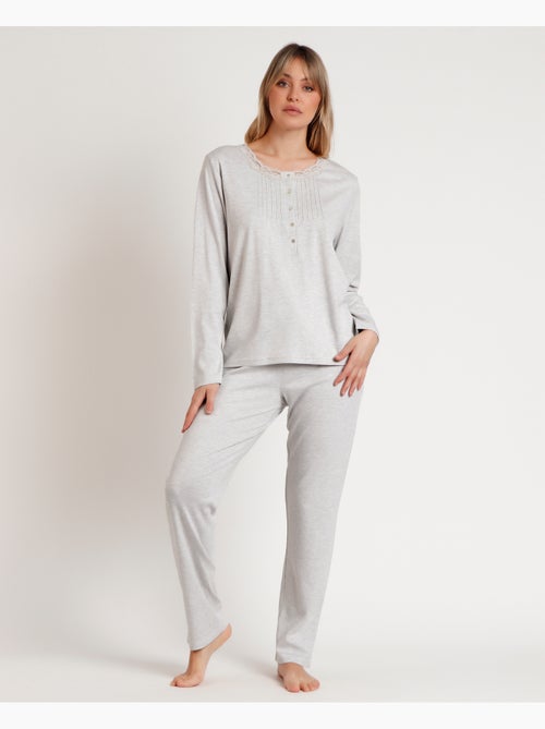 ADMAS CLASSIC Pijama Manga Larga Tapeta Classic Soft para Mujer - Kiabi ADMAS CLASSIC Pijama Manga Larga Tapeta Classic Soft para Mujer - Kiabi