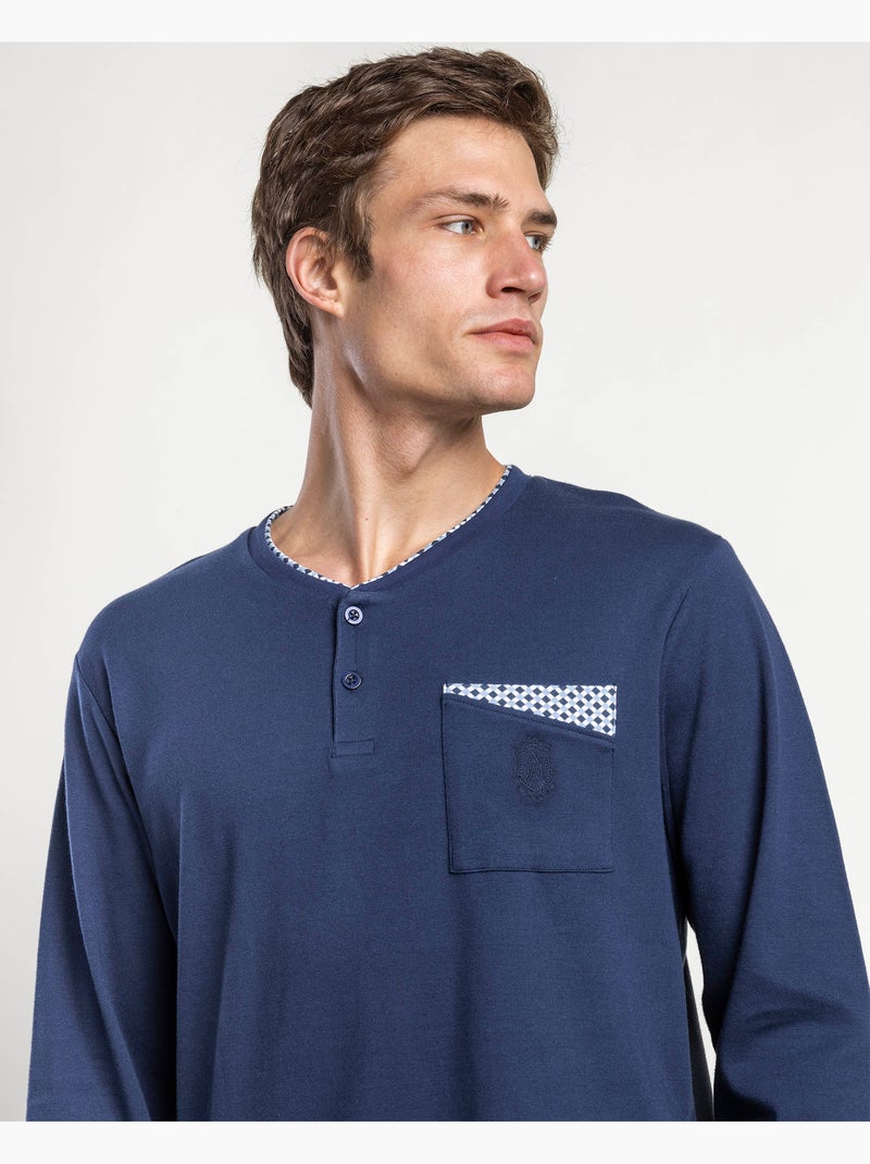 ADMAS CLASSIC Pijama Manga Larga Tapeta Frostline para Hombre Azul marino - Kiabi