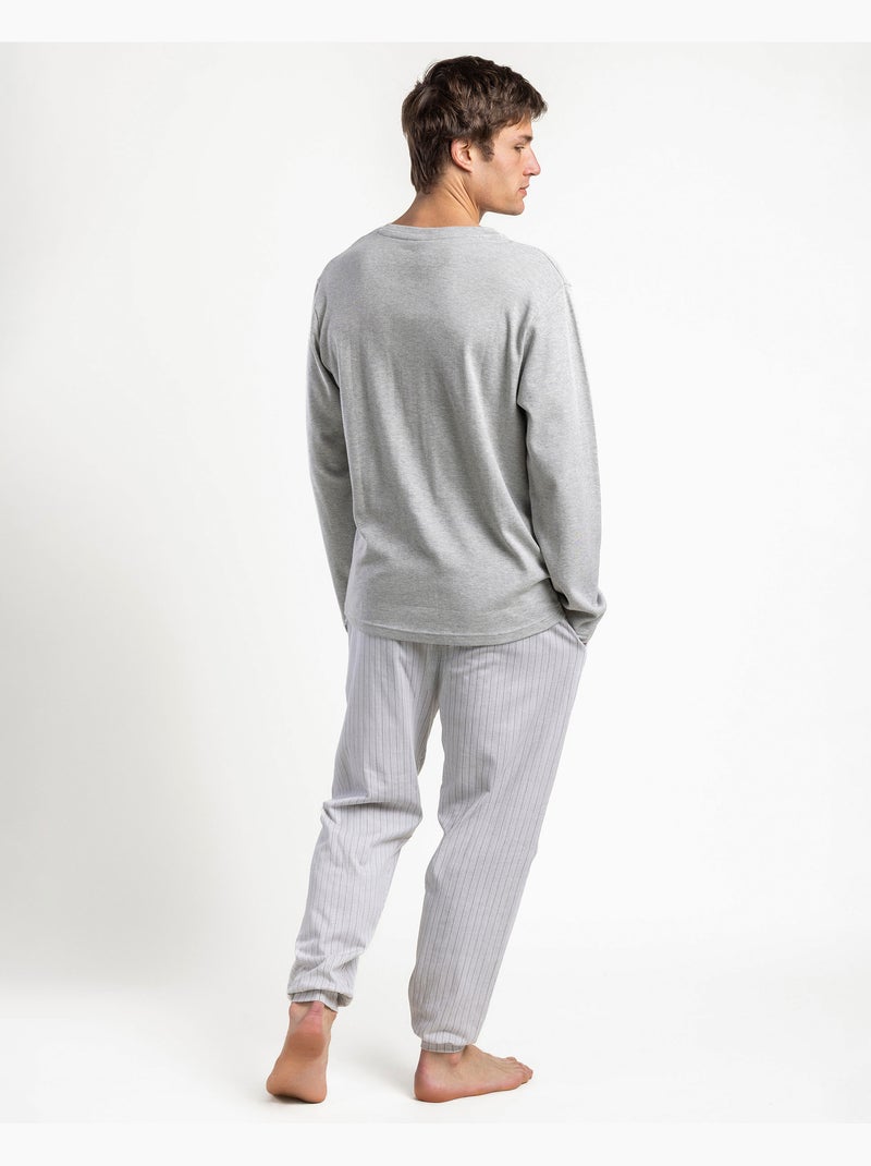 ADMAS CLASSIC Pijama Manga Larga Tapeta Heritage para Hombre Gris jaspeado - Kiabi
