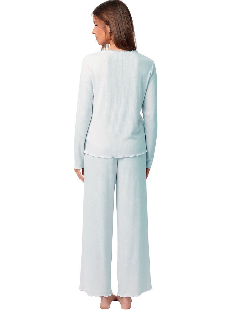 ADMAS CLASSIC Pijama Manga Larga Tapeta Romantic para Mujer Azul - Kiabi