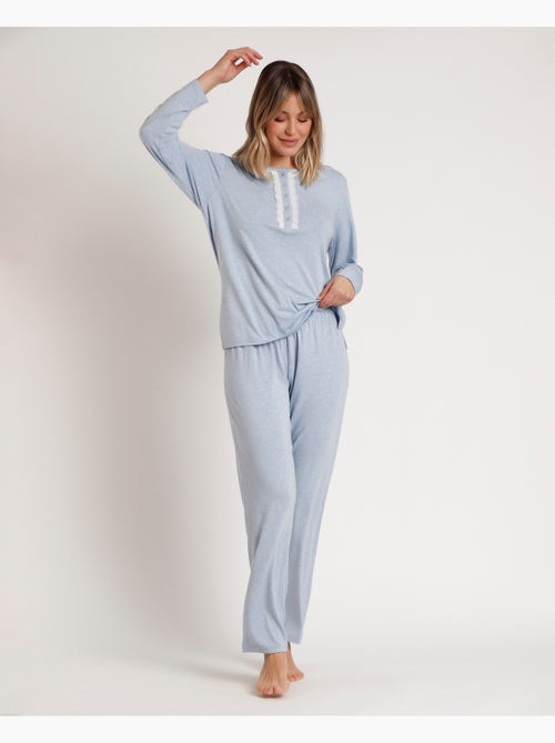 ADMAS CLASSIC Pijama Manga Larga Tapeta Soft Hearts para Mujer - Kiabi ADMAS CLASSIC Pijama Manga Larga Tapeta Soft Hearts para Mujer - Kiabi
