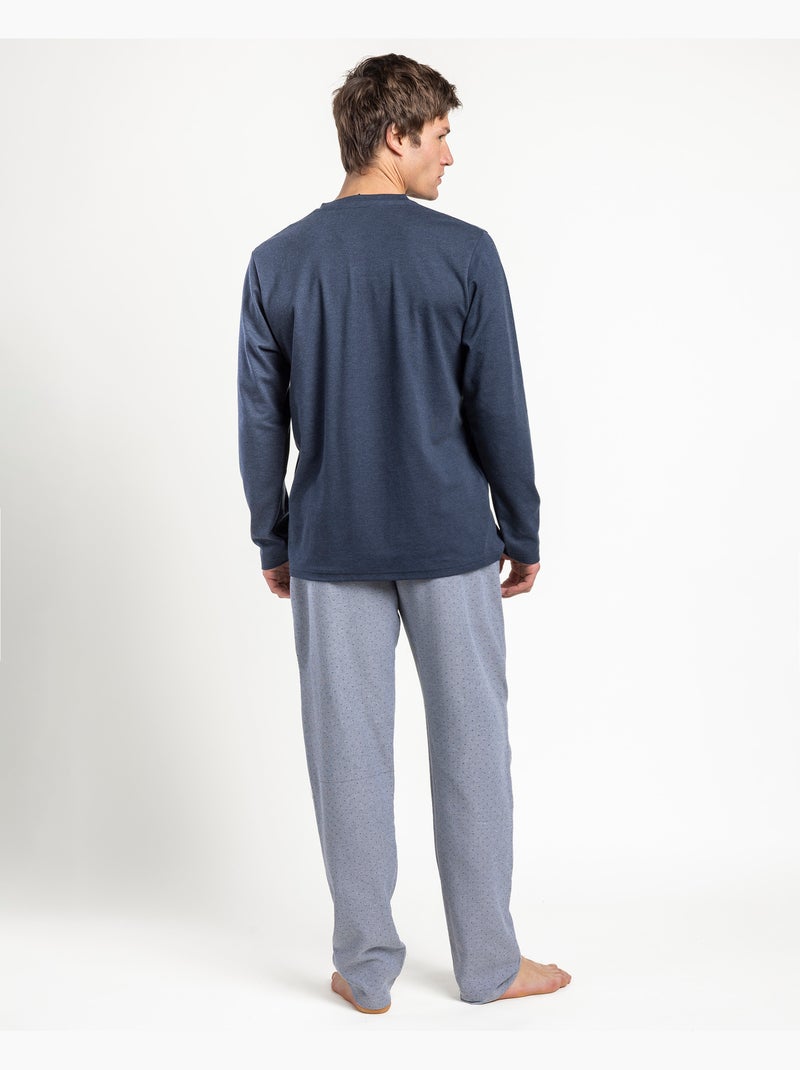 ADMAS CLASSIC Pijama Manga Larga Tapeta Stone para Hombre Azul - Kiabi