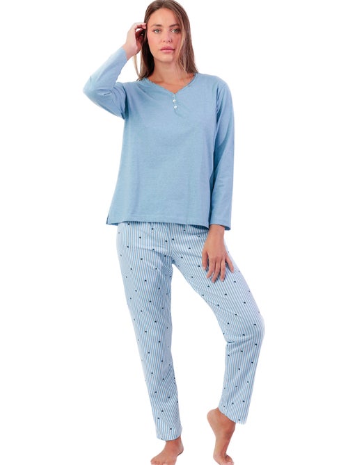 ADMAS CLASSIC Pijama Manga Larga Tapeta Stripes And Stars para Mujer - Kiabi ADMAS CLASSIC Pijama Manga Larga Tapeta Stripes And Stars para Mujer - Kiabi