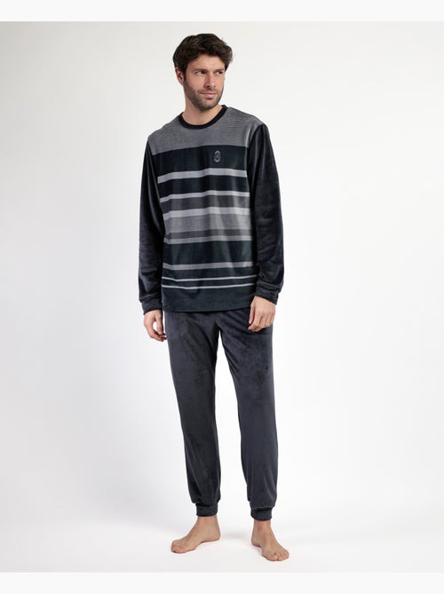 ADMAS CLASSIC Pijama Manga Larga Terciopelo Velvet Stripe Hype para Hombre - Kiabi