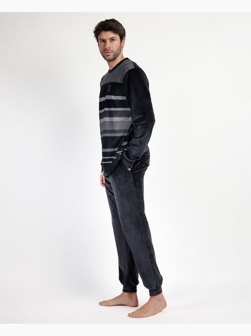 ADMAS CLASSIC Pijama Manga Larga Terciopelo Velvet Stripe Hype para Hombre - Kiabi
