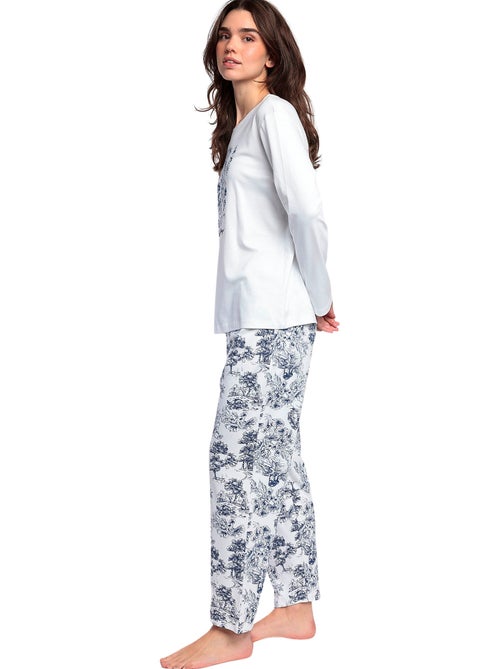 ADMAS CLASSIC Pijama Manga Larga Toile De Jouy para Mujer - Kiabi ADMAS CLASSIC Pijama Manga Larga Toile De Jouy para Mujer - Kiabi