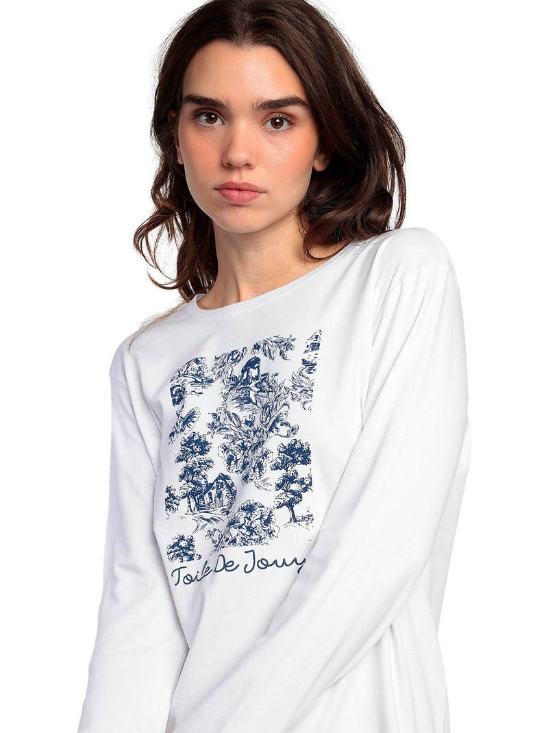 ADMAS CLASSIC Pijama Manga Larga Toile De Jouy para Mujer Azul - Kiabi