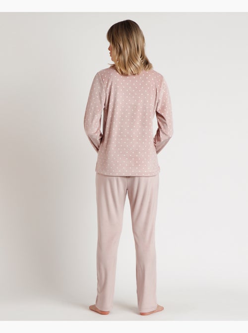 ADMAS CLASSIC Pijama Manga Larga Velvet Pico Dots Lace para Mujer - Kiabi