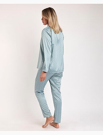 ADMAS CLASSIC Pijama Novia Abierto Manga Larga Dots Lace para Mujer