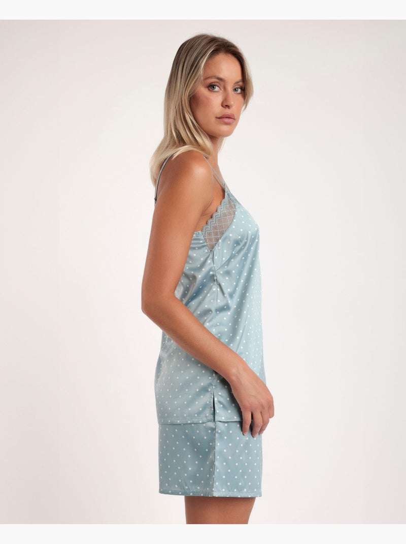 ADMAS CLASSIC Pijama Novia Tirantes Dots Lace para Mujer Verde agua - Kiabi