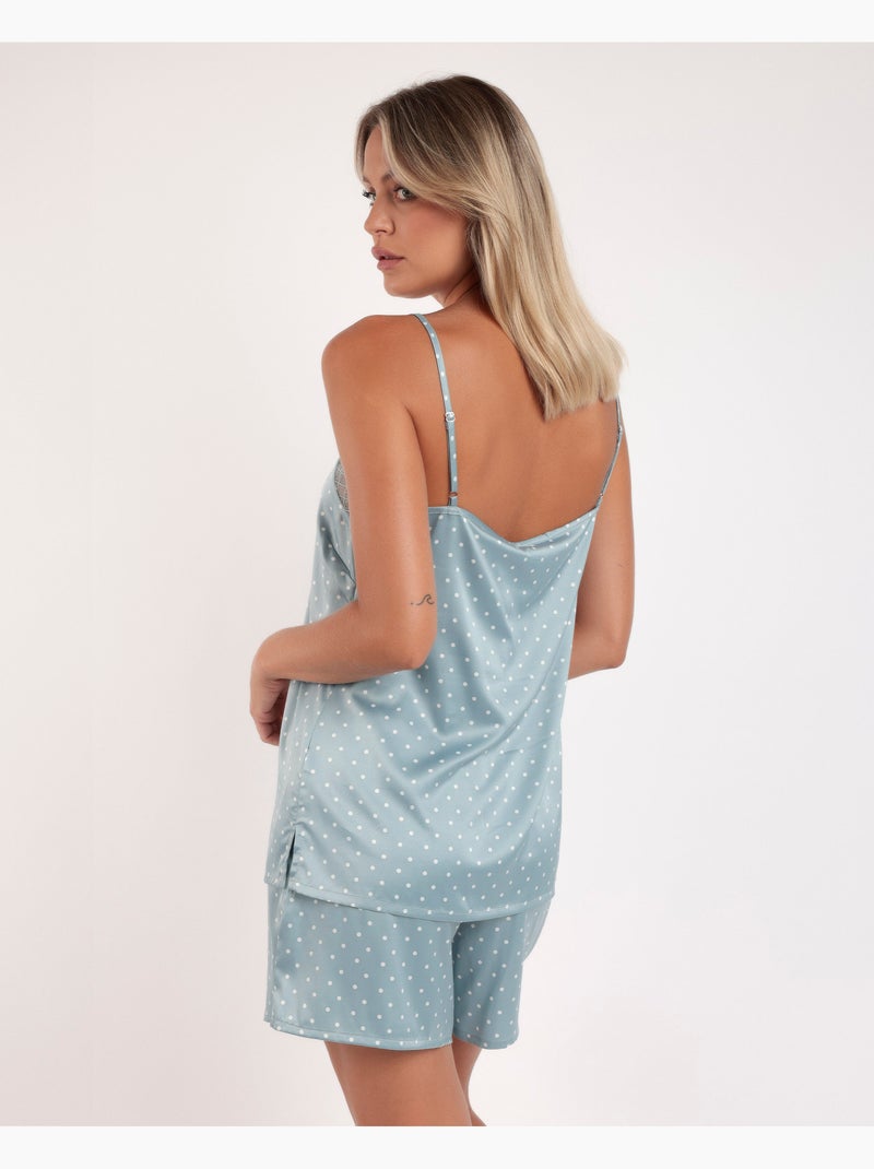 ADMAS CLASSIC Pijama Novia Tirantes Dots Lace para Mujer Verde agua - Kiabi