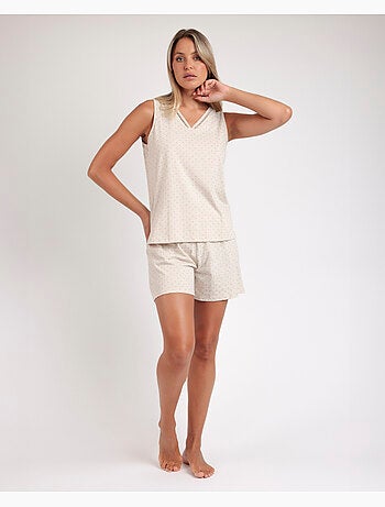 ADMAS CLASSIC Pijama Sin Mangas Organic Dots para Mujer
