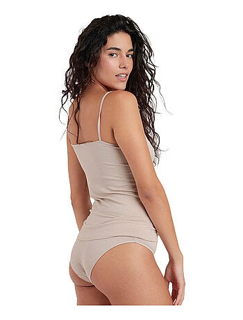 ADMAS Conjunto Camiseta Interior Canalé y Braga para Mujer